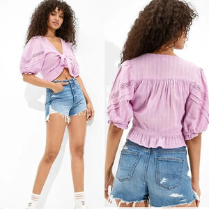 AE Highest Waist  Denim Mom Shorts
